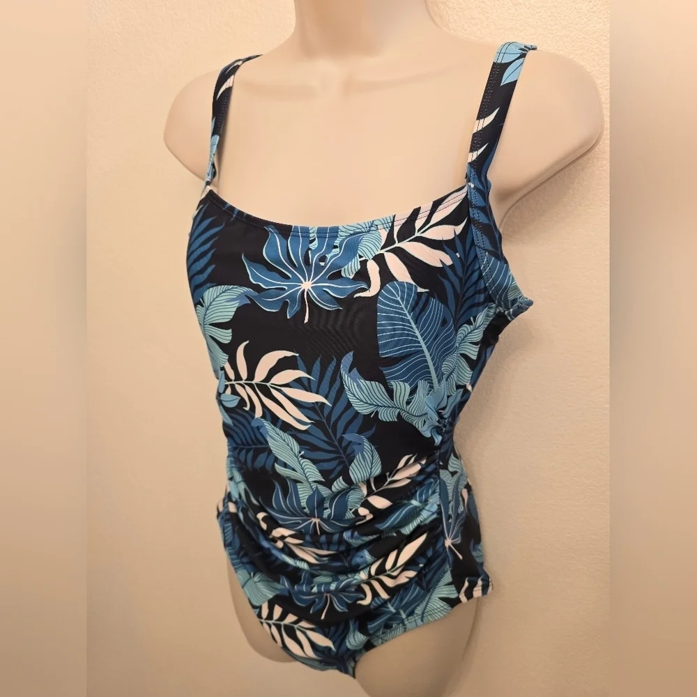 32 Degrees Ladies Blue Tropical One Piece Swimsuit